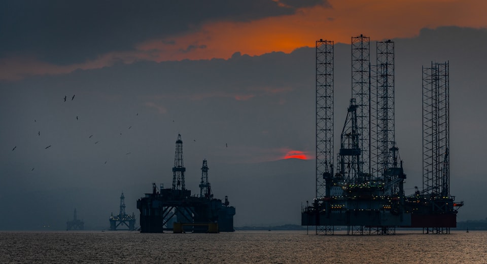 Oil platforms at dock